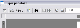 Pregled prije ispisa podataka