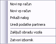 Mogućnosti aktivne liste radnih naloga