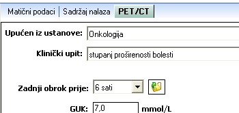 PET/CT podaci nalaza